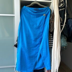 Beautiful bright blue long Zara skirt size medium